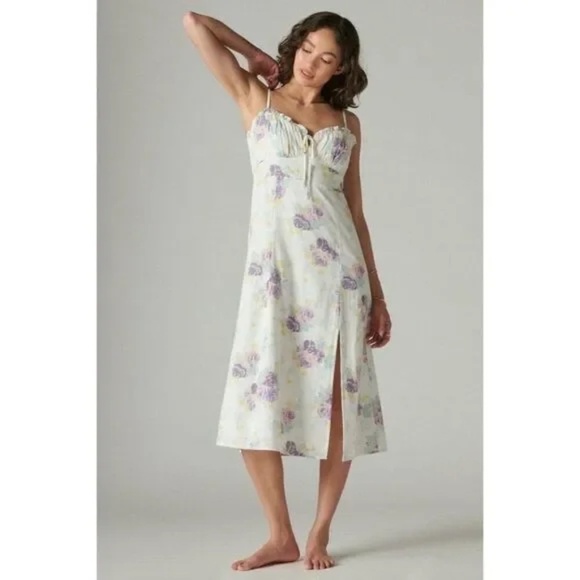 Lucky Brand Dresses & Skirts - Lucky Brand Laura Ashley white floral midi dress Size‎ Medium